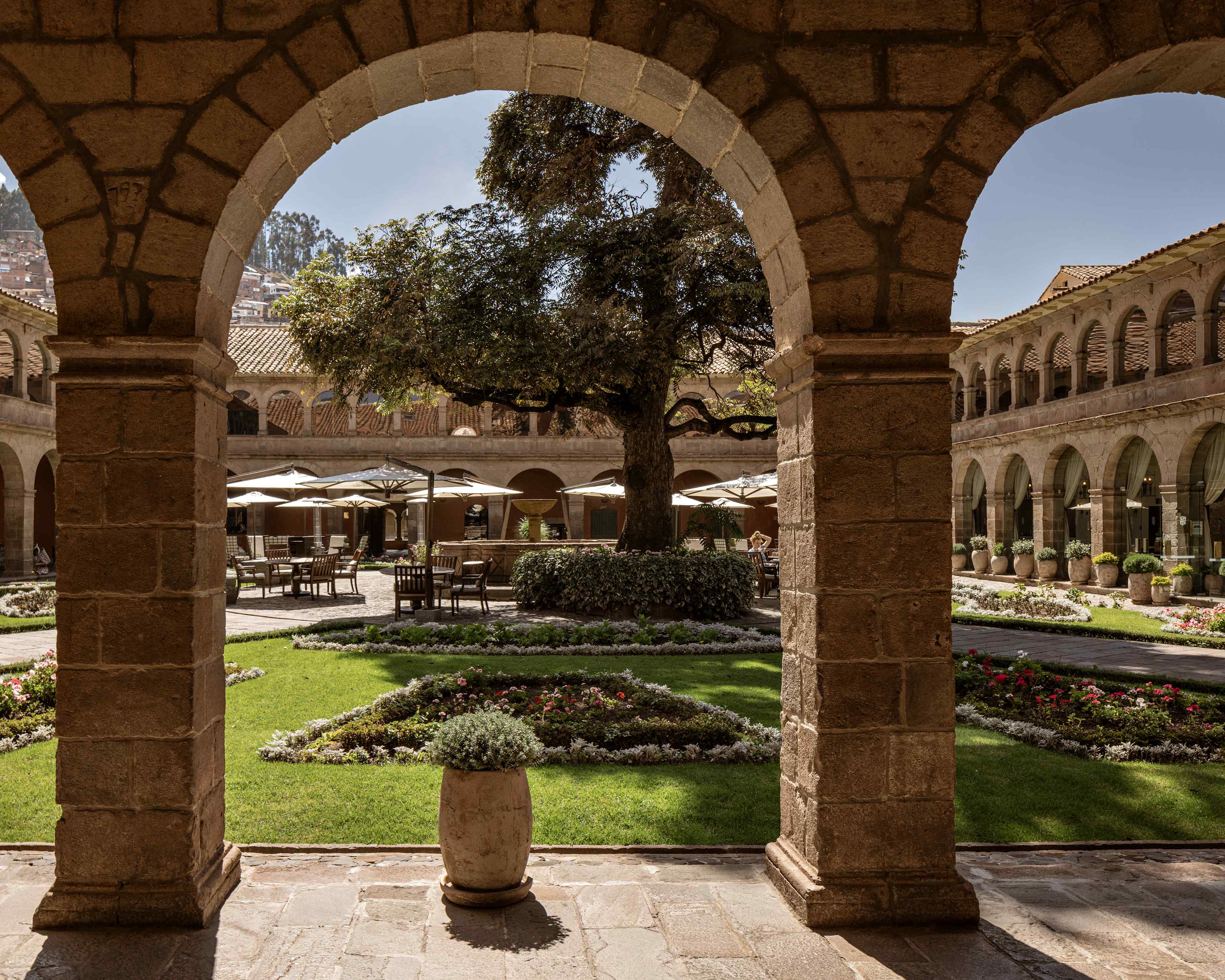 The historic courtyard at Monasterio Cusco