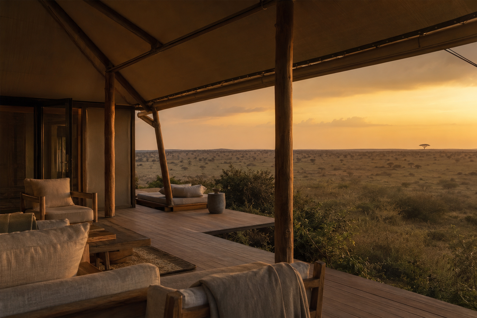 Open-air architecture at Singita Lebombo Lodge